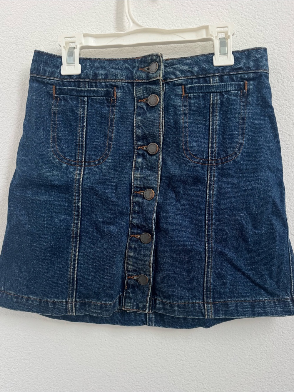 Topshop Moto Button Front Denim Skirt